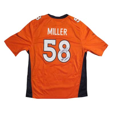Von Miller Autographed Signed Super Bowl 50 Champs Orange Football Jersey JSA COA 1 - 8'6" x 11'6"