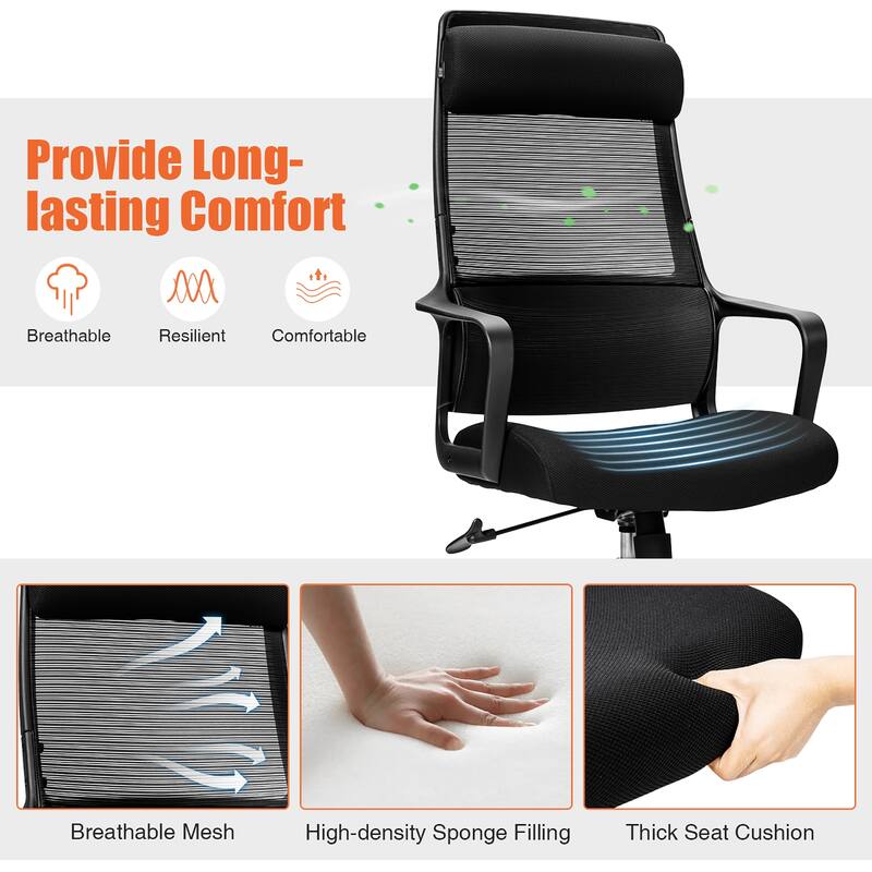 Costway Adjustable Mesh Office Task Chair Heating Lumbar Support - See Details