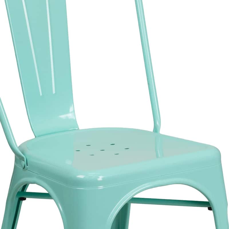 Metal Indoor/ Outdoor Stackable Bistro Chair (Set of 4)