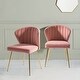 preview thumbnail 27 of 75, HULALA HOME Upholstered Premium Velvet Tufted Dining Chair with Small Base Set of 2 PINK