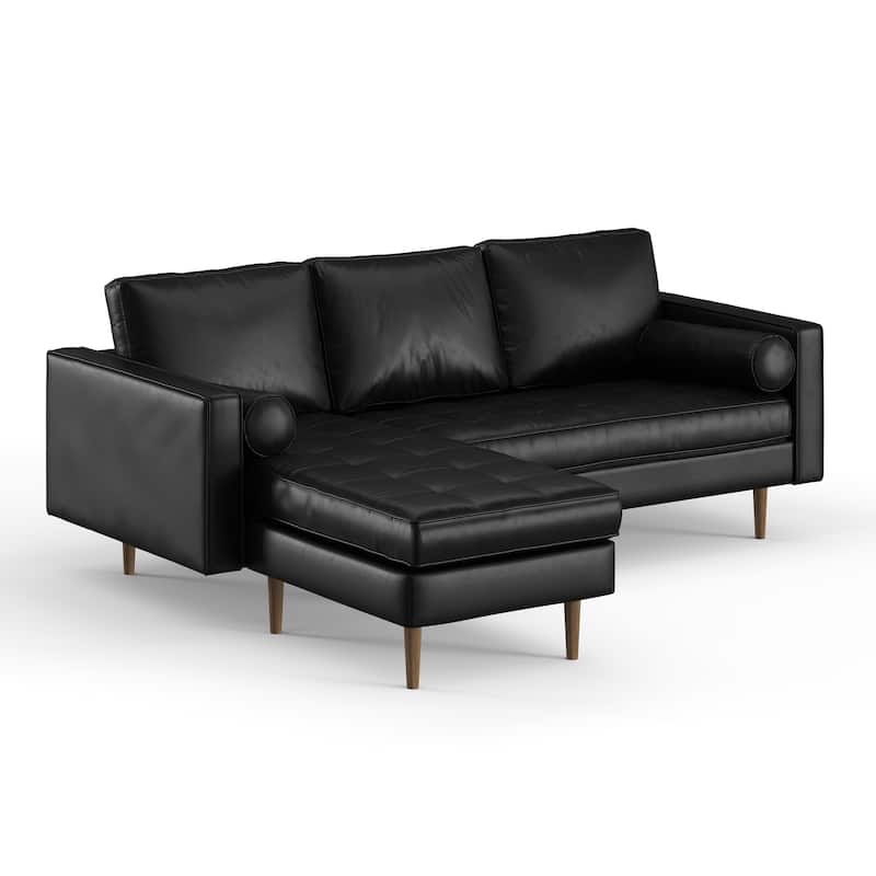 Bloomfield Vegan Leather Reversible Sectional - Midnight Vegan Leather