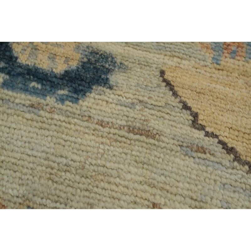 Hand Knotted Oriental 100% Wool Carpet Traditional Floral Multi-Colored Art Deco Runner Rug - 14' 3'' X 4' 8''