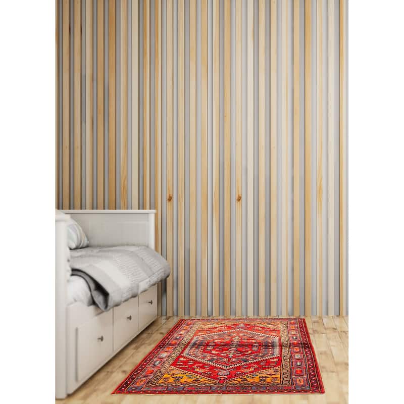 ECARPETGALLERY Hand-knotted Andelz Red Wool Rug - 4'2 x 7'1