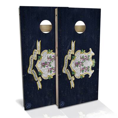 Connecticut Flag Outdoor Cornhole Board Set