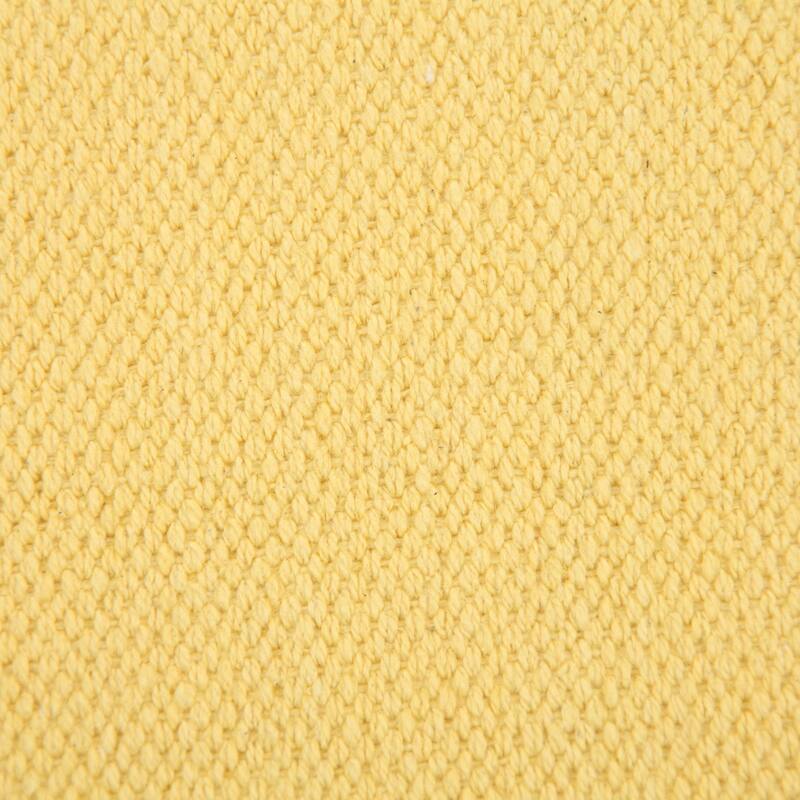 20" Yellow and White Halo Striped Border Square Throw Pillow