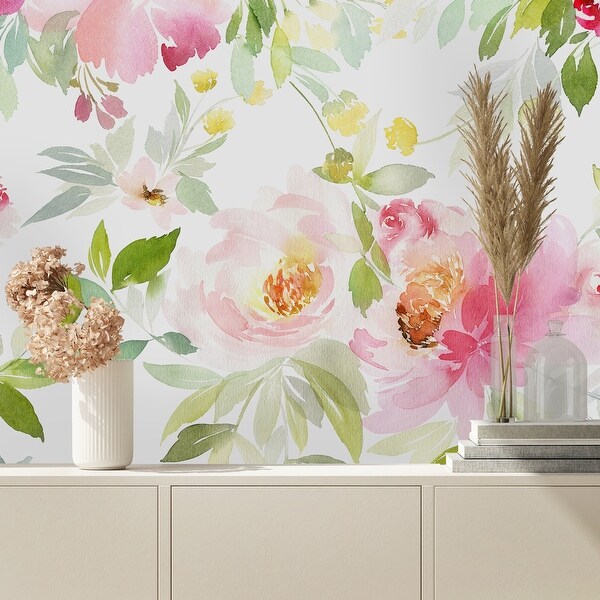 Lovely Peony Wallpaper Mural Overstock 32617138