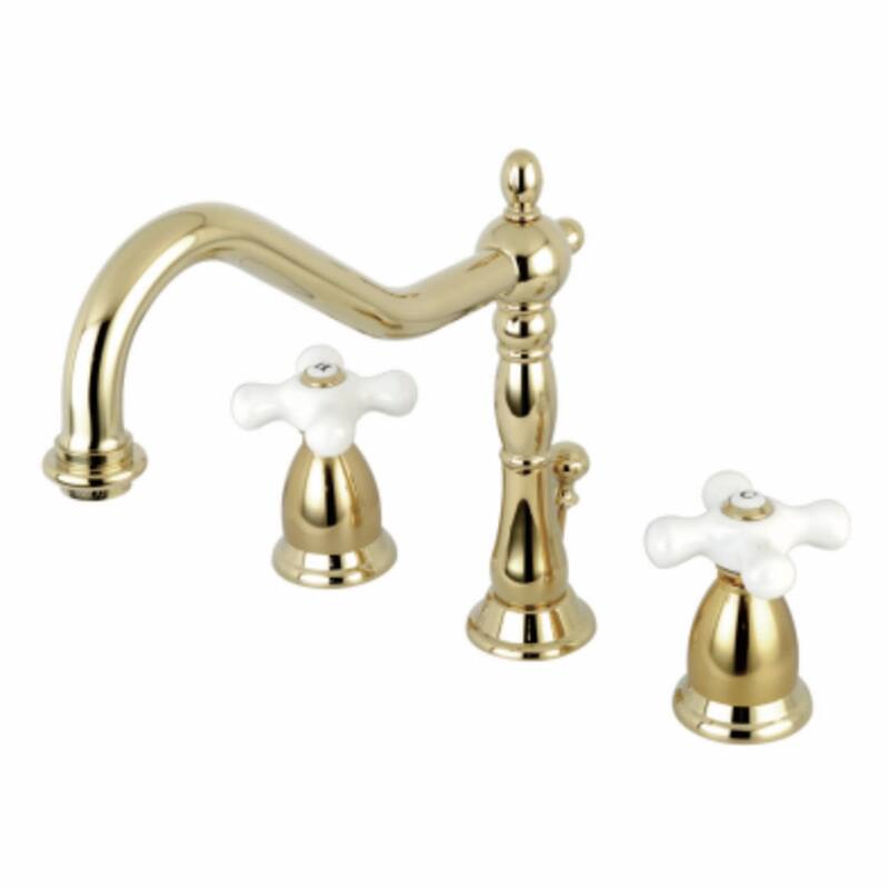 Kingston Brass Heritage Widespread Bathroom Faucet with Brass Pop-Up