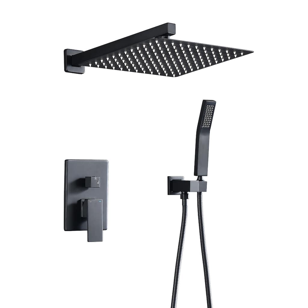 shower system Bathroom Deluxe rain mixed shower combination set wall mounted rain shower head system shower faucet