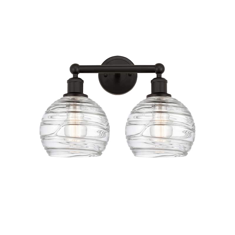 Innovations Lighting Athens Deco Swirl - 2 Light 17" Bath Vanity Light - Oil Rubbed Bronze/Clear Deco Swirl