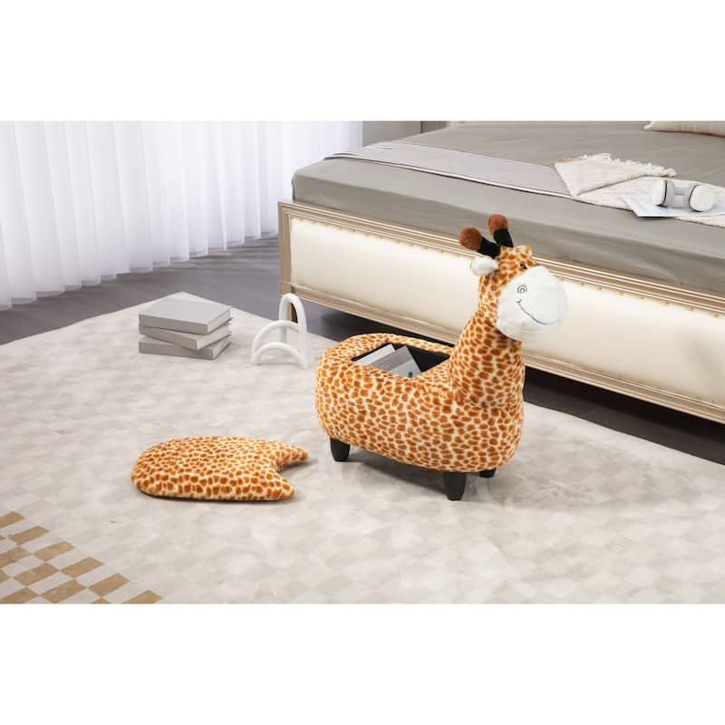 Giraffe Animal Storage Kids Ottoman Stool