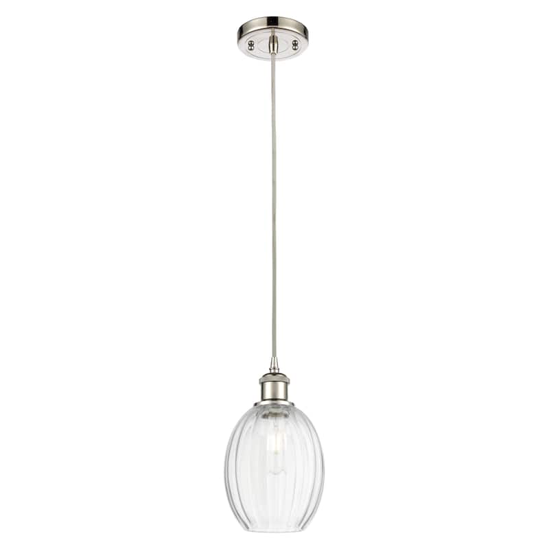 Innovations Lighting Endless Possibilities Ballston - Preston - 1 Light 6" Bulb Shade Cord Hung Mini Pendant - Clear/Polished Nickel