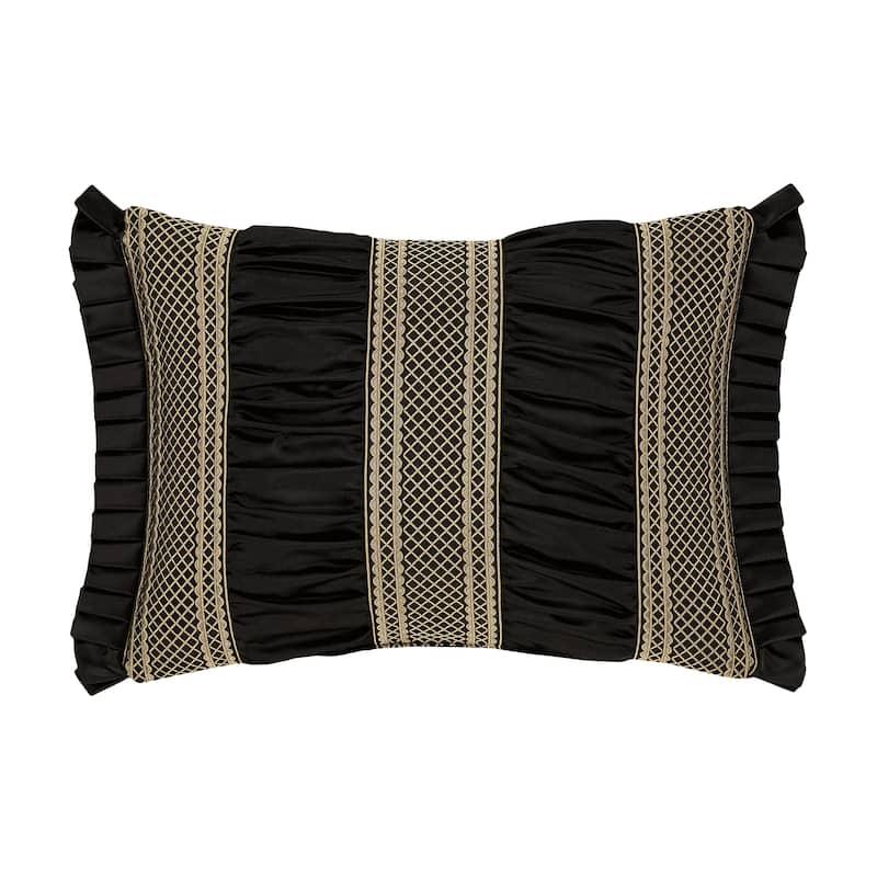 Brunello Black And Gold Boudoir Decorative Throw Pillow