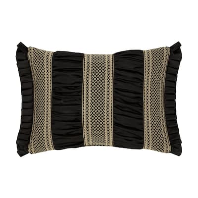 Brunello Black And Gold Boudoir Decorative Throw Pillow