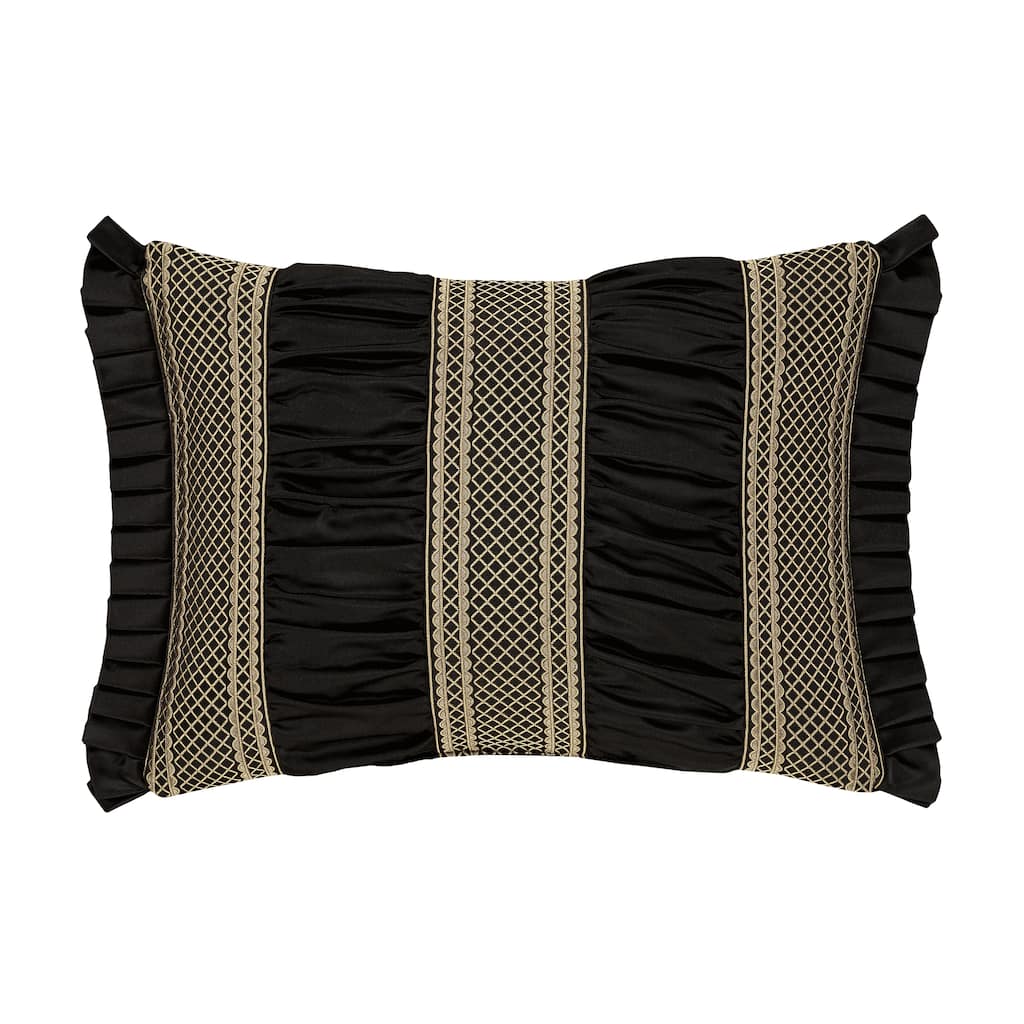 Brunello Black And Gold Boudoir Decorative Throw Pillow