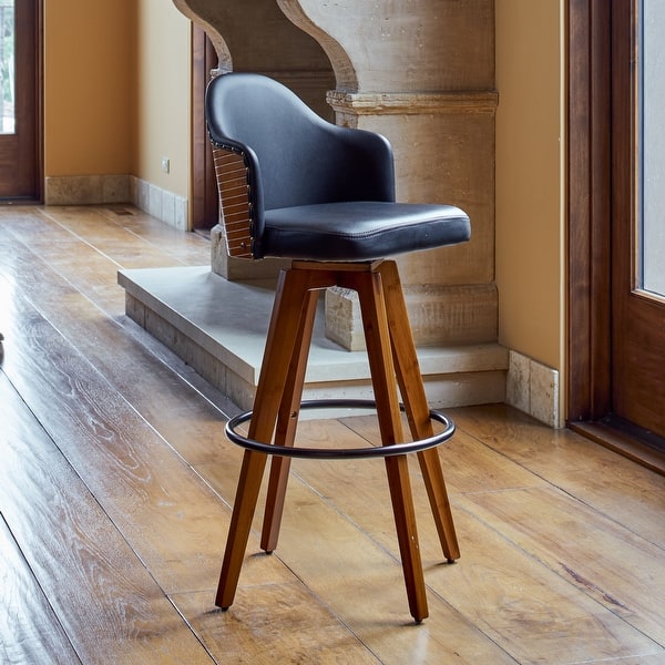 Hobo Bar Stools, Shop Corvus Metz Mid Century Bonded Leather Swivel Bar Stools Set Of 2 On Sale Overstock 18271781 Dark Green