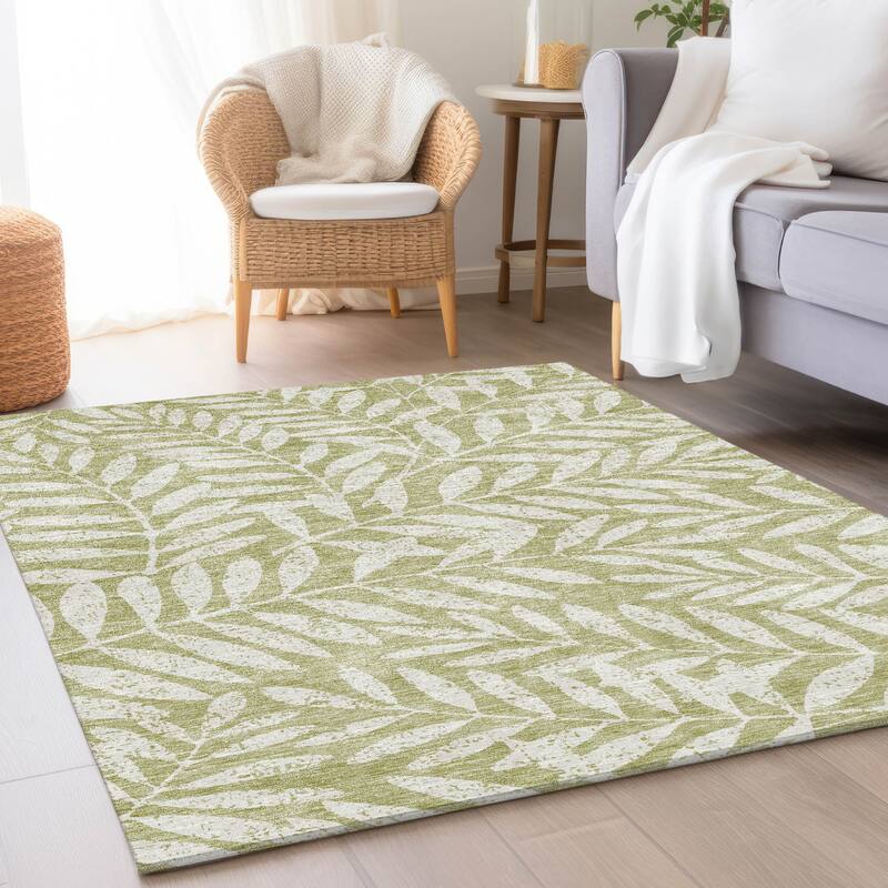 Premium Washable Super Soft Floral Jungle Mayfield Rug - Aloe - 10' x 14'