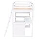 preview thumbnail 5 of 8, White Twin Loft Bed wDesk, Shelves, Drawers, Oleophobic Board, Ladder