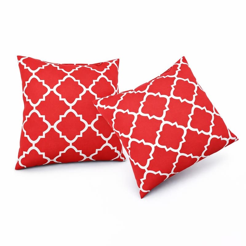 2 Pack Outdoor Throw Pillows, Waterproof & Fade-Resistant Patio Cushions - Soft & Comfortable Decorative Pillow Covers (18x18")