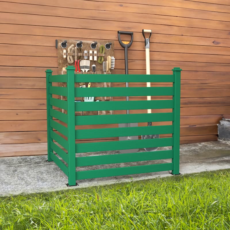 LUE BONA 38 in. x 46 in. Garden Fence Panels Outdoor 2 Panels Recycled Plastic Privacy Air Conditioner Fence