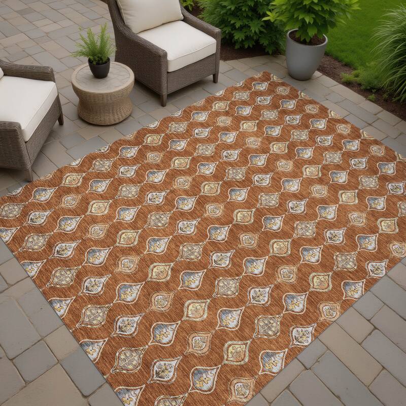 Machine Washable Indoor/ Outdoor Casual Greenwood Chantille Rug