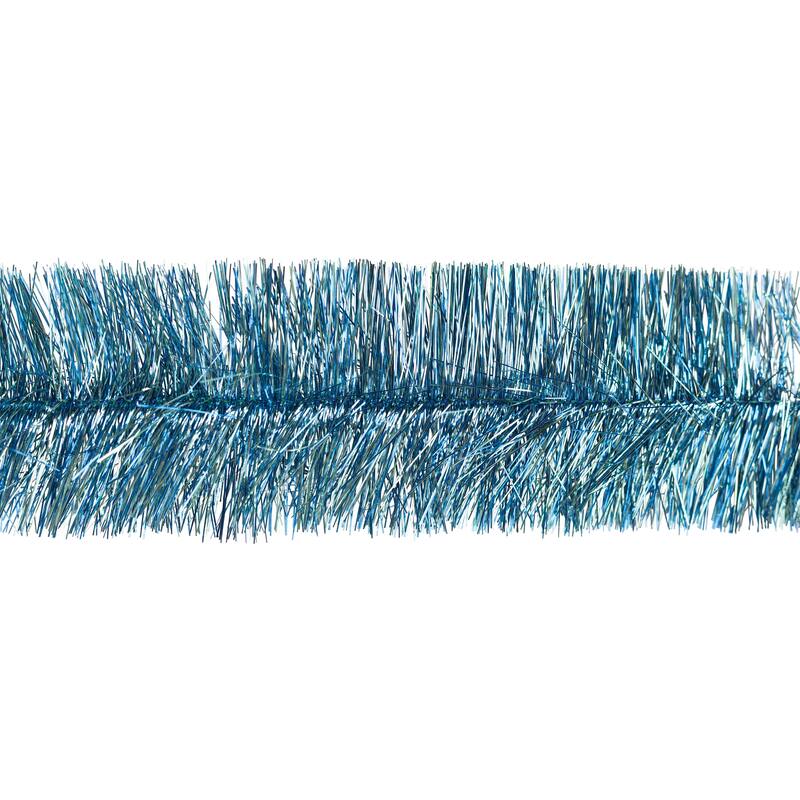 Shiny Two-Tone Tinsel Christmas Garland - 18' X 2" - Light Blue