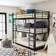 preview thumbnail 1 of 4, Cody Contemporary Black Metal Triple Decker Bunk Bed with 2 Ladder by Furniture of America