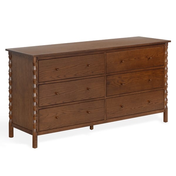 brown spindle dresser SAFAVIEH Couture Alyssabelle with 6 Drawers & Carved Details Rachel Allan 40231 Midi Length Dress Color:Green Glow yet youll get the