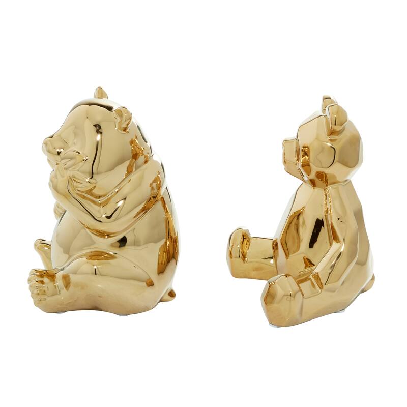 Gold Porcelain Glam Sculpture (Set of 2) - 6 x 5 x 8 and 7 x 5 x 8