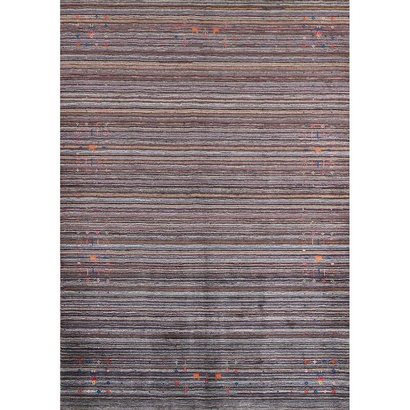 Hand Knotted Oriental 100% Wool Carpet Tribal Animal Pictorial Multi-Colored Gabbeh Area Rug - 7' 10'' X 5' 6''