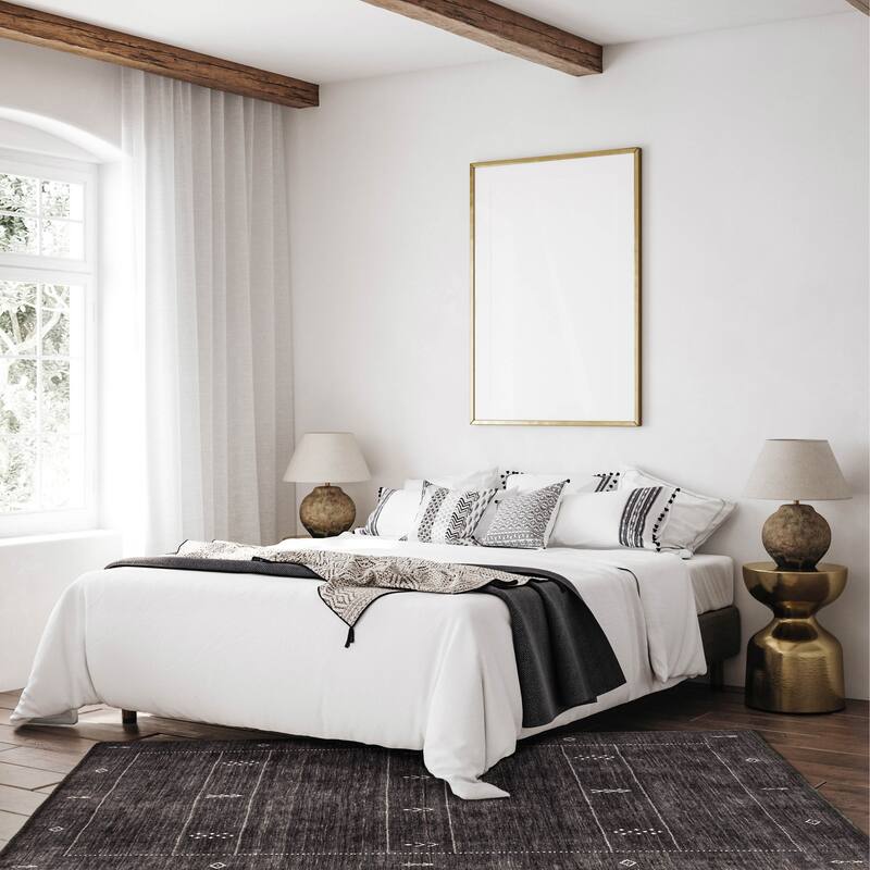 Kashkuli Gabbeh Grey Rug 4'7" x 6'5" - 4'7 x 6'5