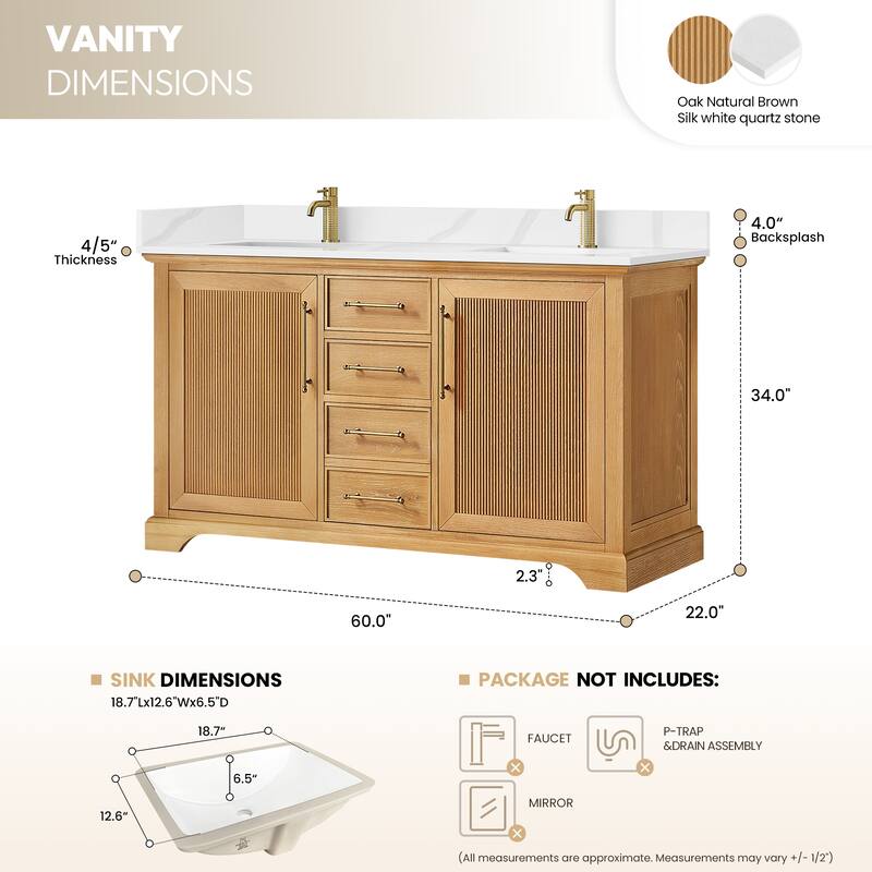 Tokyo Bath Vanity with Quartz Stone Top without Mirror