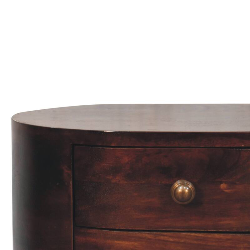 Artisan Furniture Solid Wood California Walnut Rounded Bedside Table, 2 drawer
