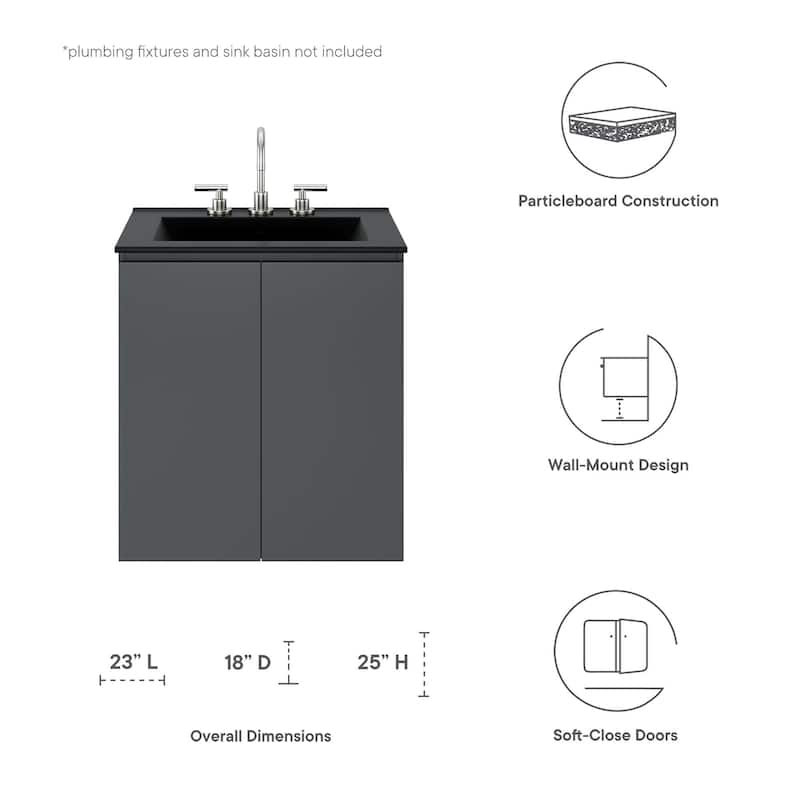 Bryn 24" Wall-Mount Bathroom Vanity (Sink Basin Not Included)