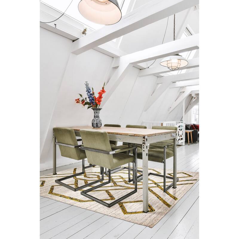 ECARPETGALLERY Braid weave Sienna Cream Wool Rug - 5'5 x 8'0