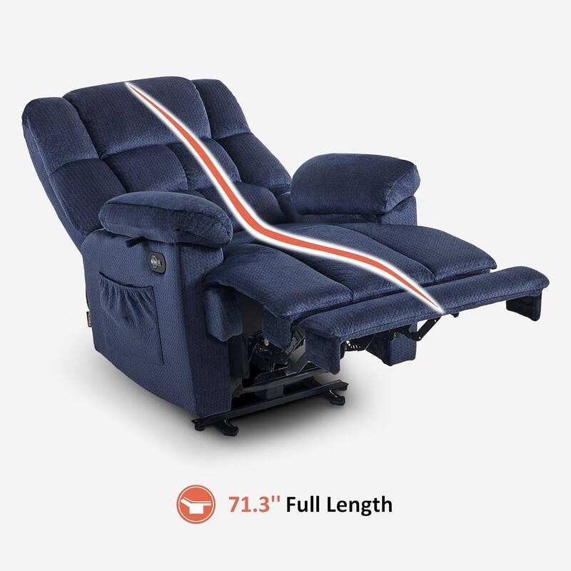 MCombo Electric Power Recliner Chair for Living Room with Heat and Massage, Fabric R6233