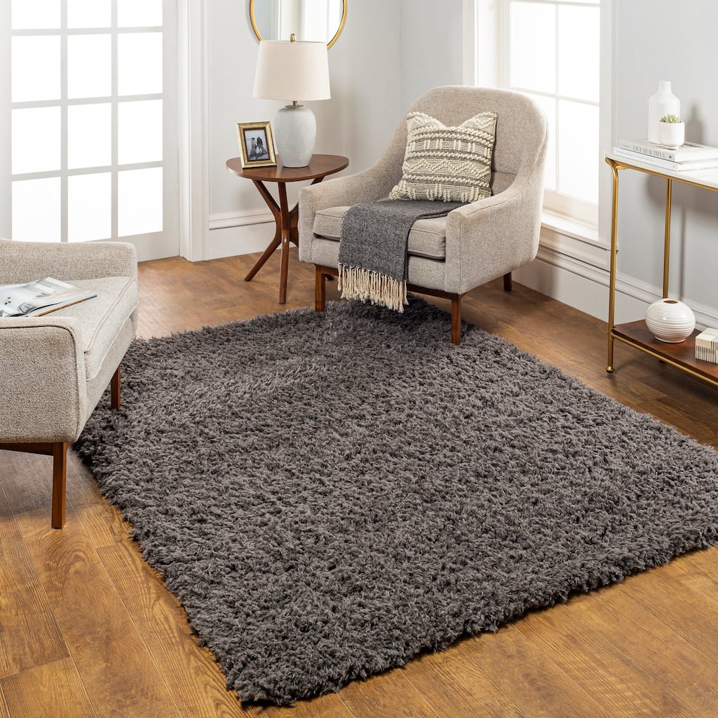 Livabliss Alysha Solid Shag Area Rug