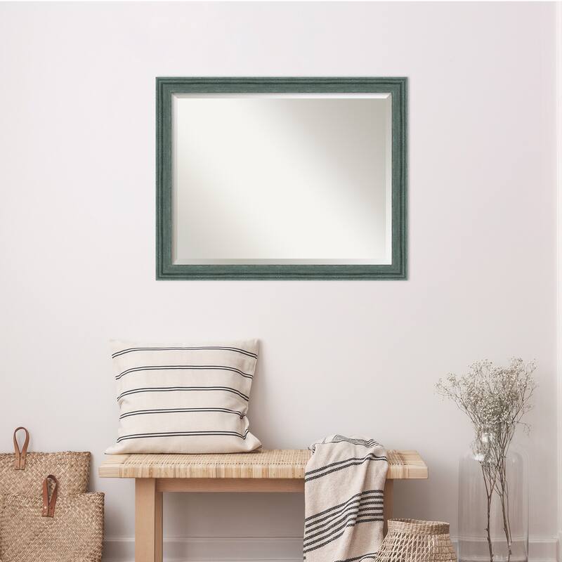 Upcycled Beveled Wood Framed Wall Mirror