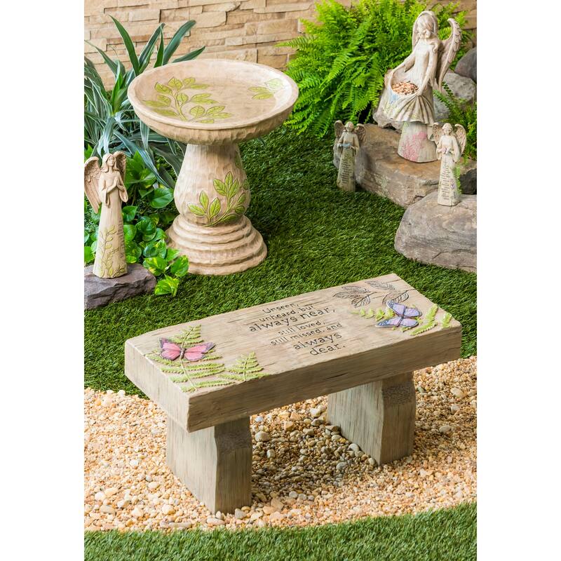29 in. Those We Love Memorial Composite Outdoor Garden Bench - 29x12x14.5