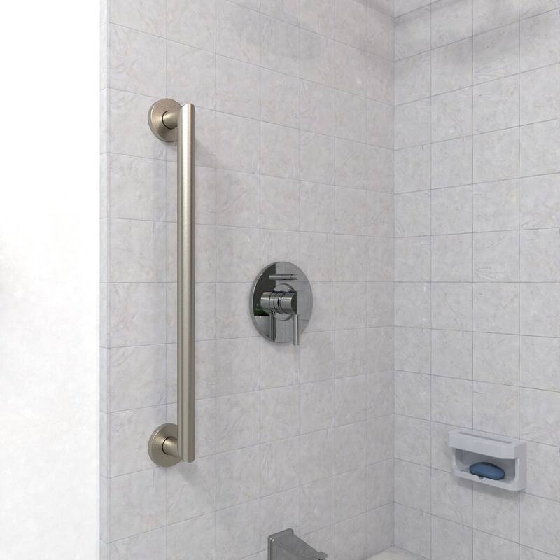 Keeney Architectural Grab Bar 1.25 Dia x 16 in., Brushed Nickel - 16-in