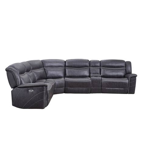 6 Piece Modular Reclining Sectional in Charcoal