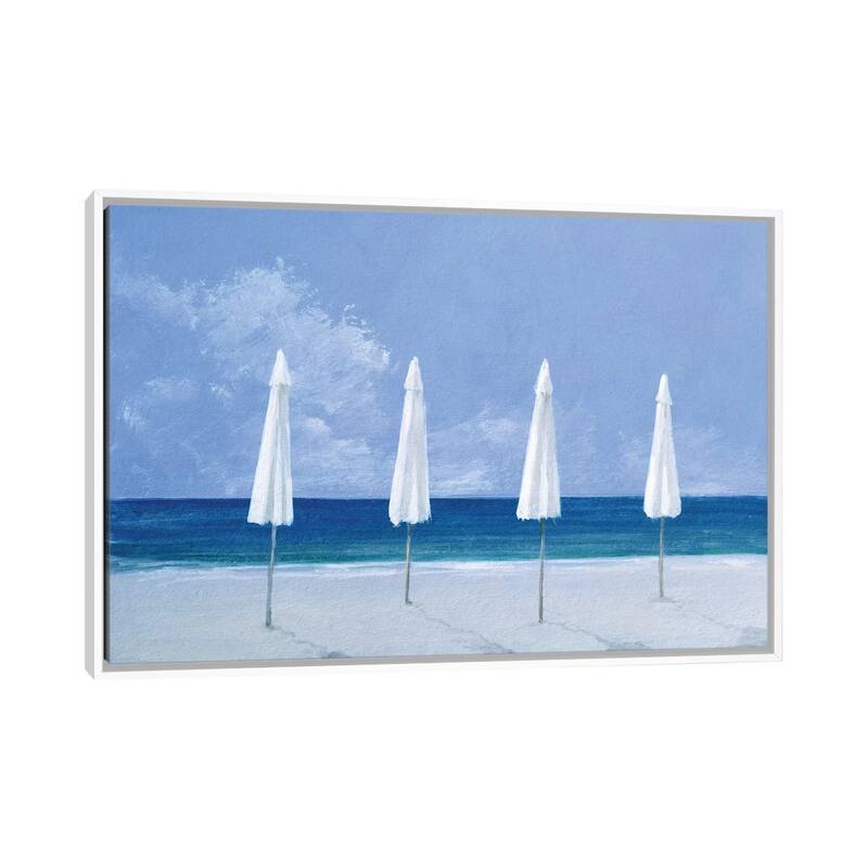 iCanvas "Beach Umbrellas" by Lincoln Seligman Framed Canvas Print - White - 18x26