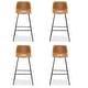preview thumbnail 34 of 49, LUE BONA Modern Faux Leather Metal Frame Counter Height Bar Stools (Set of 4)