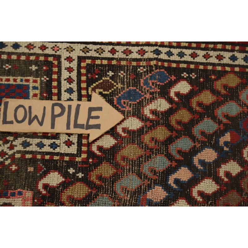 Hand Knotted Oriental 100% Wool Carpet Traditional Geometric Brown Kazak Area Rug - 5' 9'' X 3' 4''