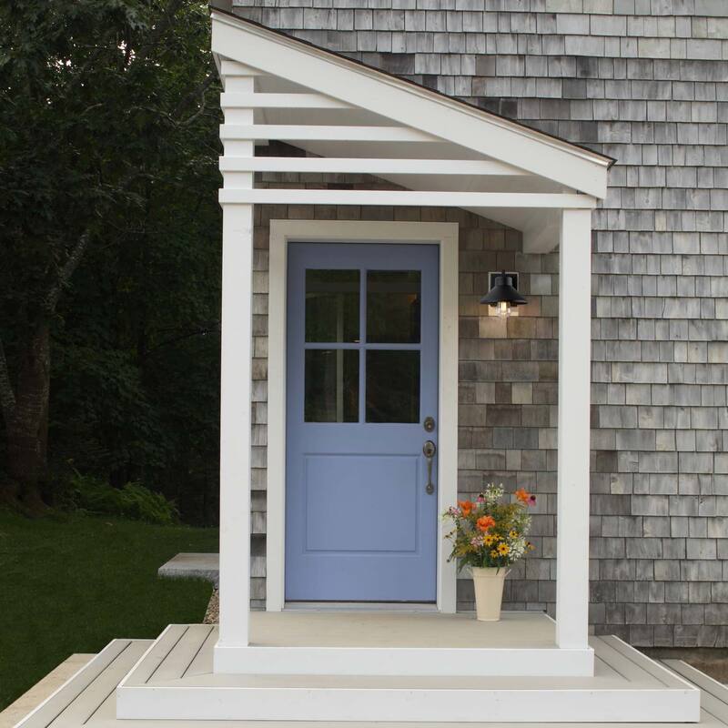 1-Light Matte Black Outdoor Barn Light Built-In GFCI Outlets