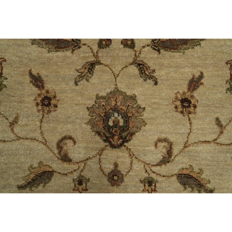 Hand Knotted Oriental 100% Wool Carpet Traditional Traditional Beige & Ivories Agra Area Rug - 10' 1'' X 7' 11''