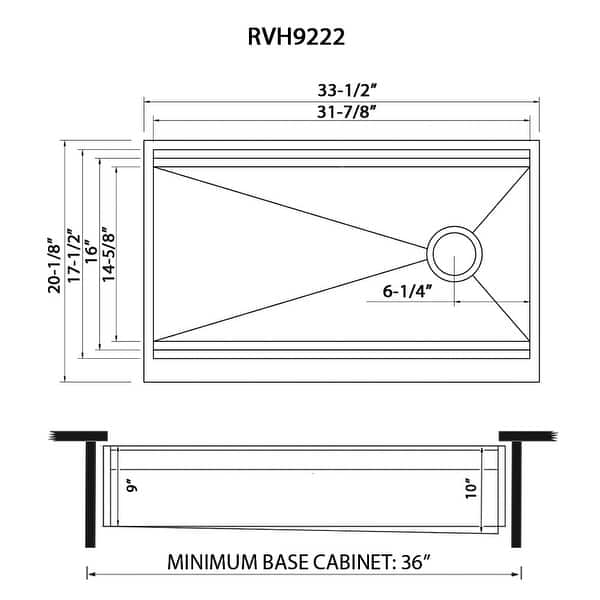 Ruvati 33-inch Workstation Two-Tiered Ledge Kitchen Sink Apron-Front 16 ...