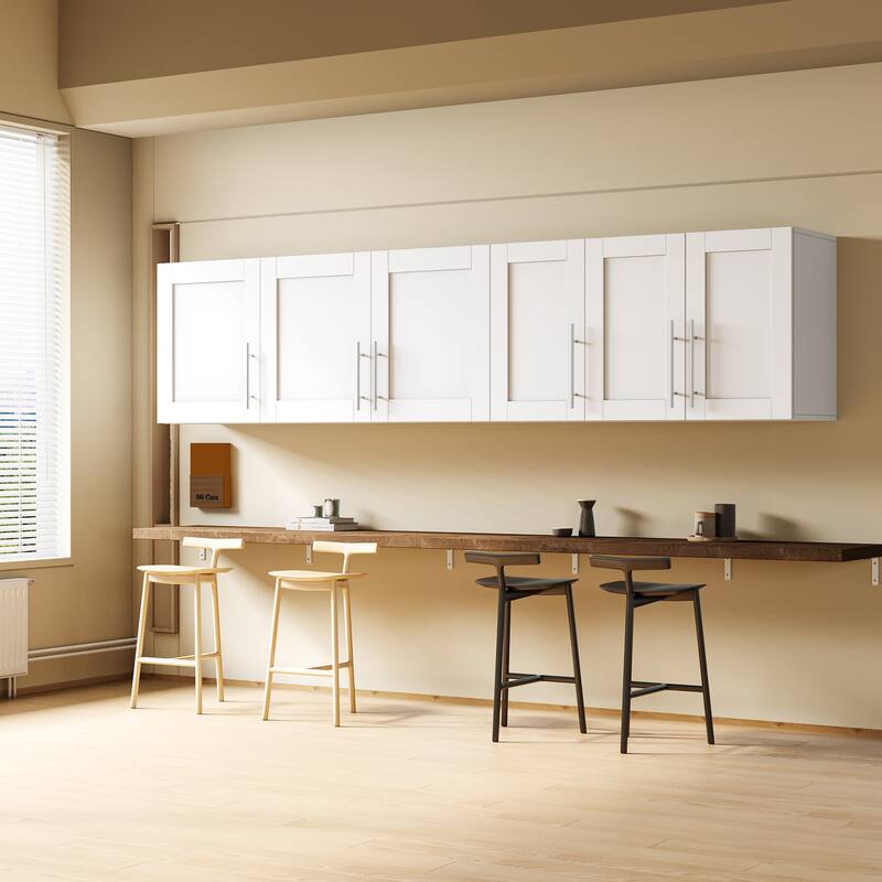 GDF Studio -Jess Modern Stackable Wall Mounted Storage Cabinet with Adjustable Shelves