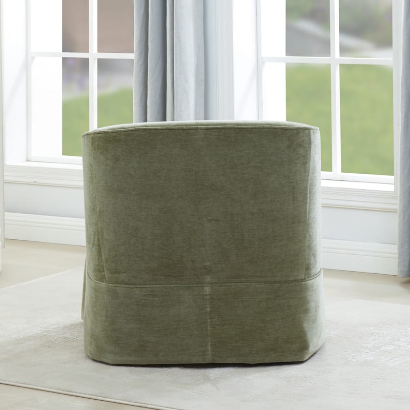 Elayne Skirted Fabric Swivel Accent Chair by Greyson Living