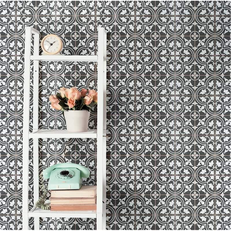 Merola Tile Harmonia Classic Black 13" x 13" Ceramic Floor and Wall Tile
