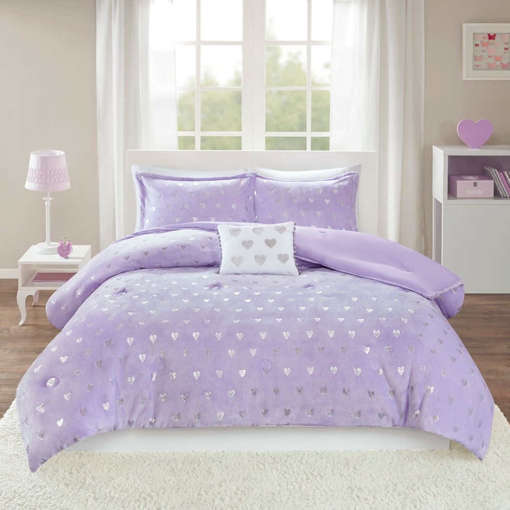 Purple comforter sets for teenage girl on sale